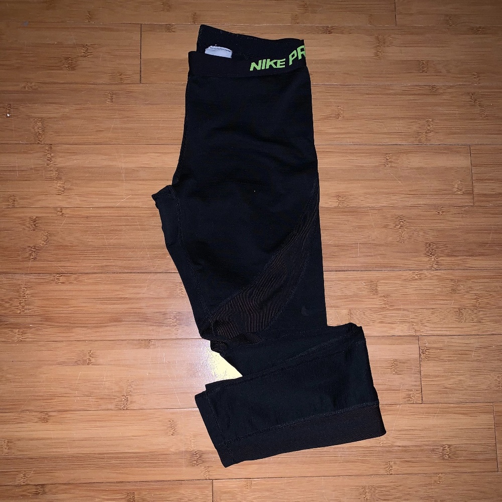 Nike Pro Leggings with Pink Accents